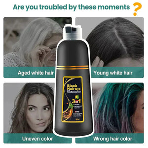 3-IN-1 BLACK HAIR DYE SHAMPOO (AYURVEDIC NO SIDE EFFECT) | BUY 1 GET 1 FREE